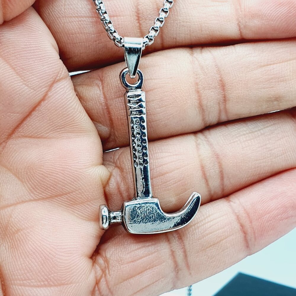 ❤️Fashion silver-plated Hammer Necklace , N90201P118 - Picture 5 of 11